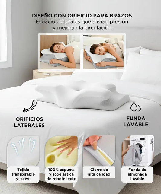 Almohada Cervical Gadnic Memory Foam Diseño Mariposa