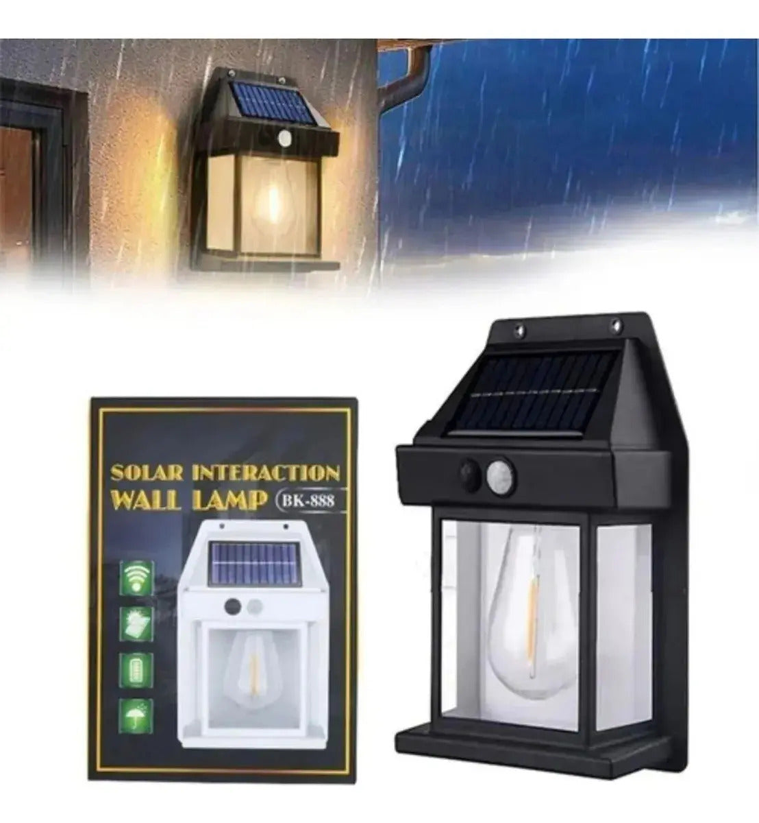 Pack x4 Faroles Solares LED de Pared con Sensor de Movimiento