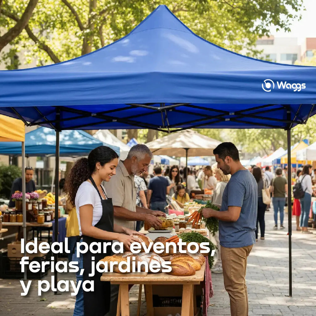 Gazebo Plegable 3x3 m Autoarmable Impermeable Waggs Blanco
