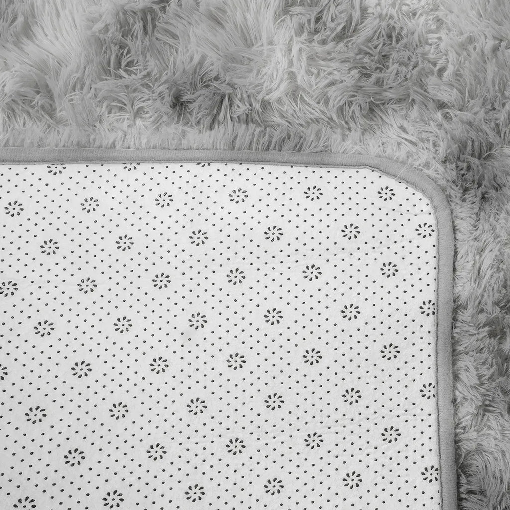 Alfombra Nórdica Pelo Largo 100x60 cm Lavable Gris