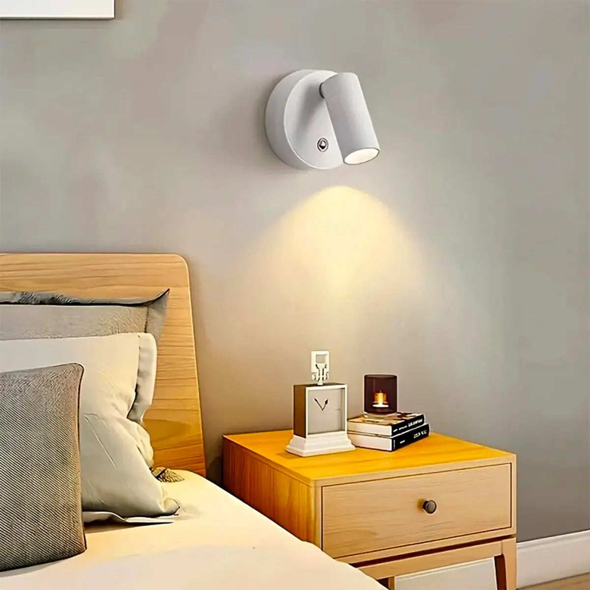 Luz LED Magnética Táctil Recargable USB para Pared Negro