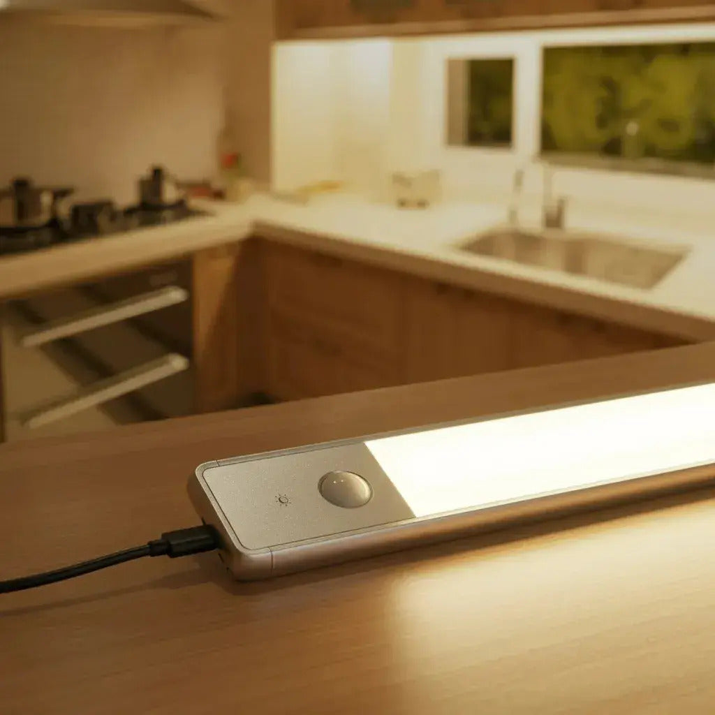 Barra Luz Led 60cm Combo X 2 Aluminio Bajo Alacena Cocina Luz Cálido Fría Neutra Veoquiero