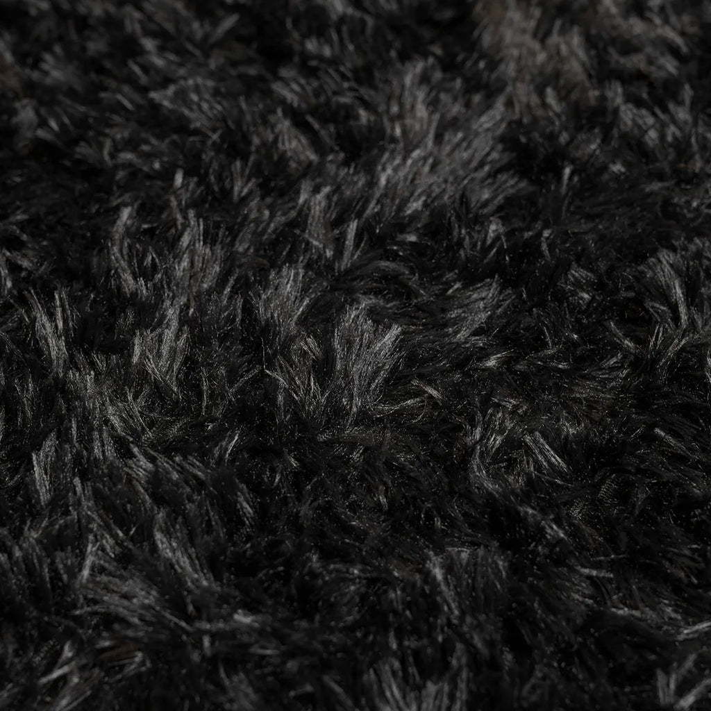 Alfombra Nórdica Pelo Largo 140x200 cm Antideslizante Negro