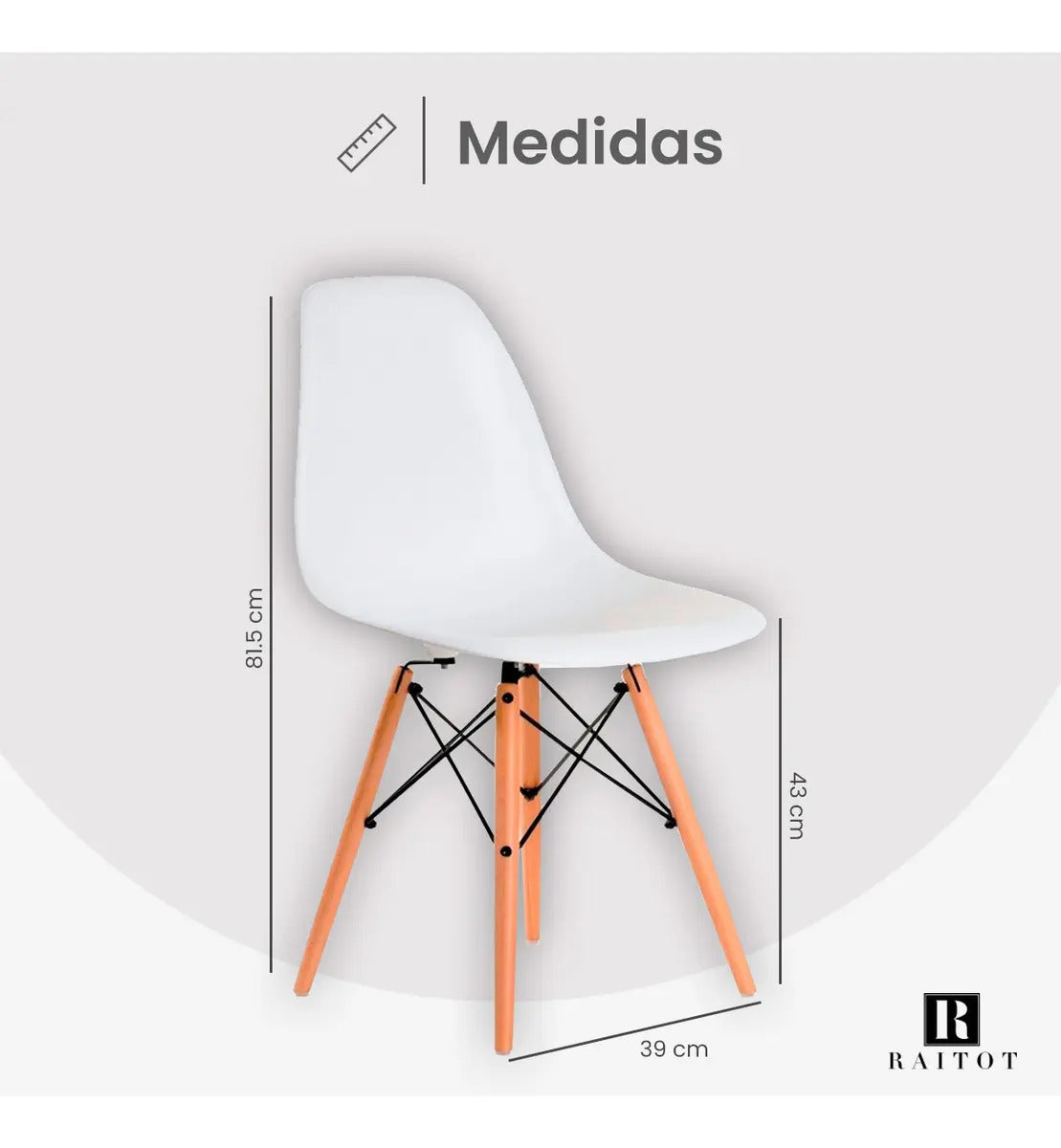 Set x2 Sillas de Comedor Eames con Patas de Madera Blanco