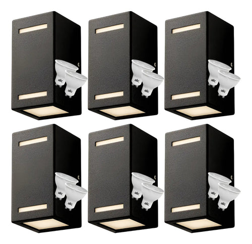 Aplique de Pared Bidireccional Exterior x6 con Lámparas GU10