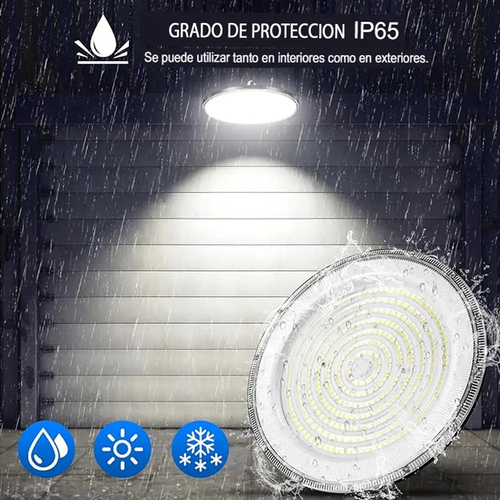 Lámpara LED Galponera Industrial UFO 100W Luz Fría 6500K