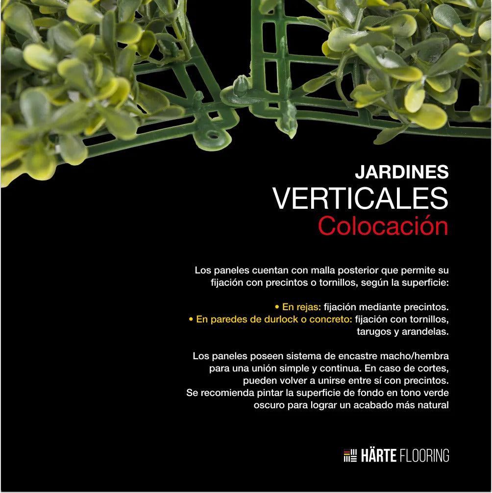 Panel de Jardín Vertical Artificial 50x50 cm Muro Verde