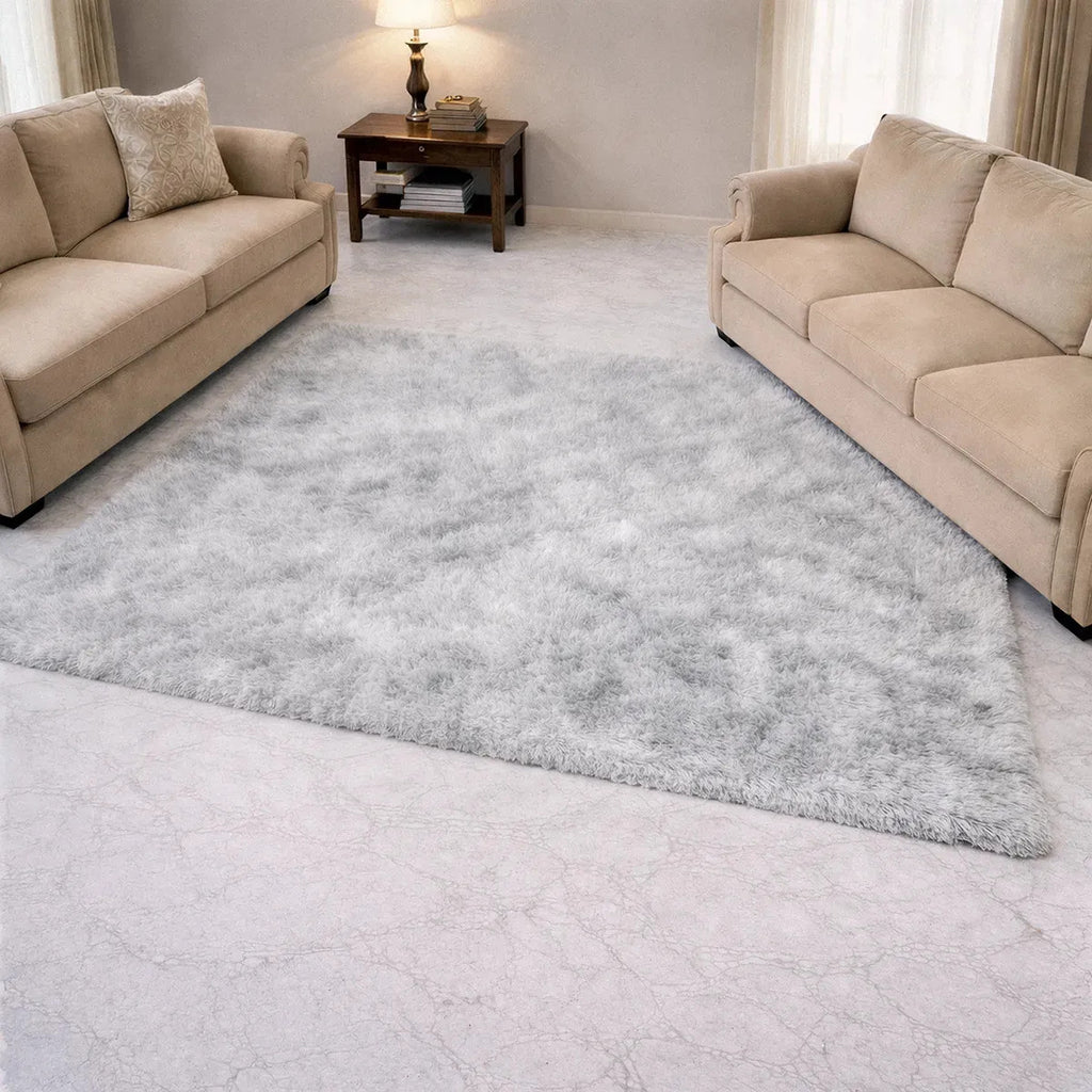 Alfombra Nórdica Pelo Largo 140x200 cm Antideslizante Gris