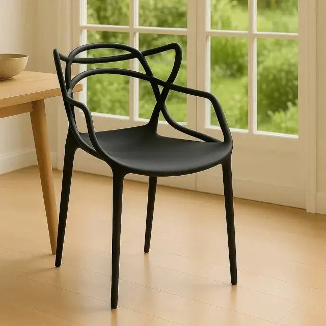 Silla Allegra Apilable de Polipropileno Apta Exterior Negro
