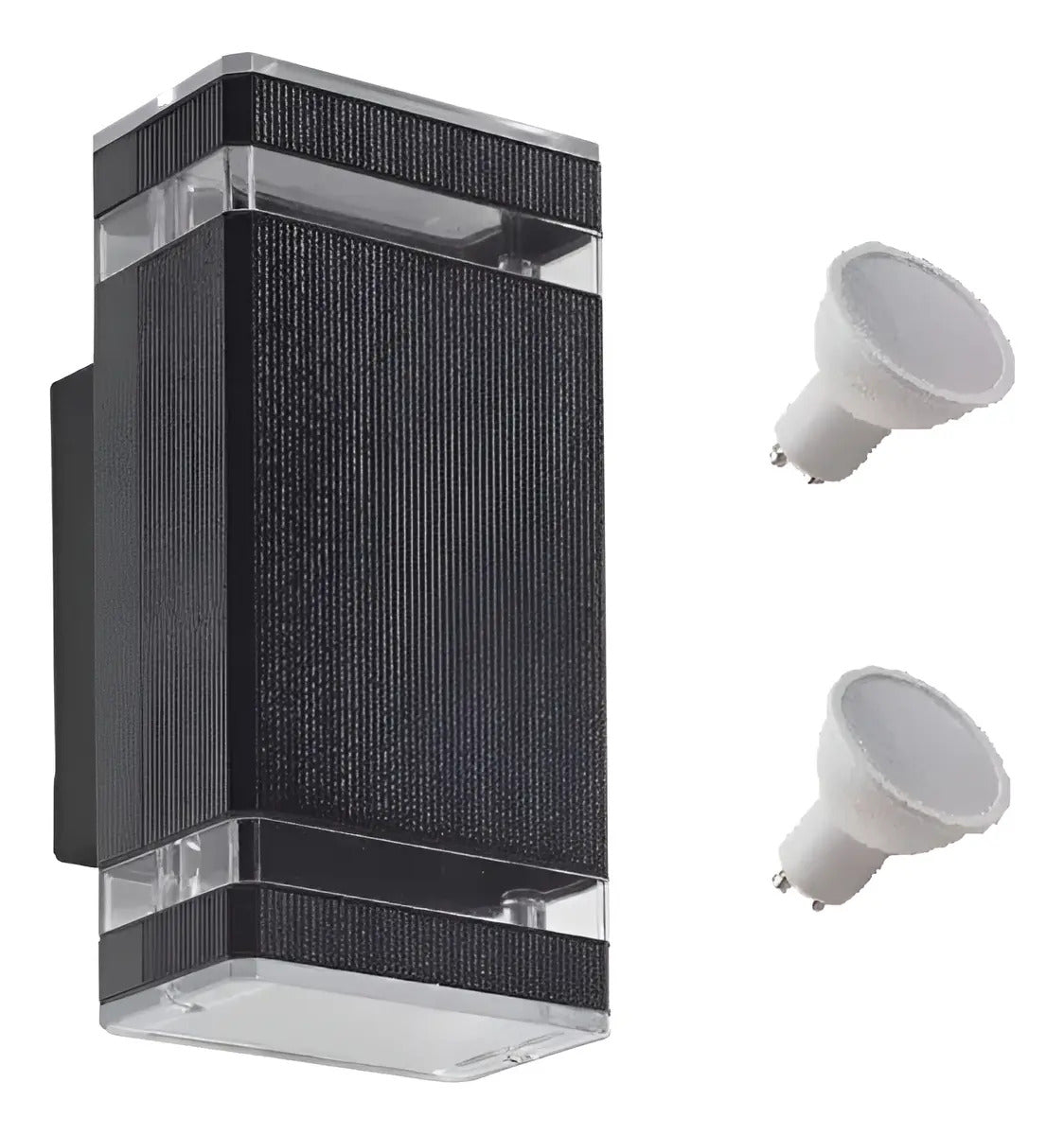 Aplique de Pared Exterior Bidireccional 2 GU10 14W IP65 Negro