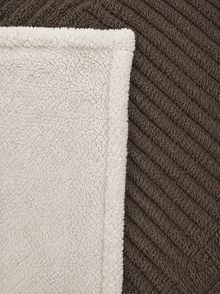 Frazada Doble Faz Flannel Jacquard con Corderito 1½ Plaza