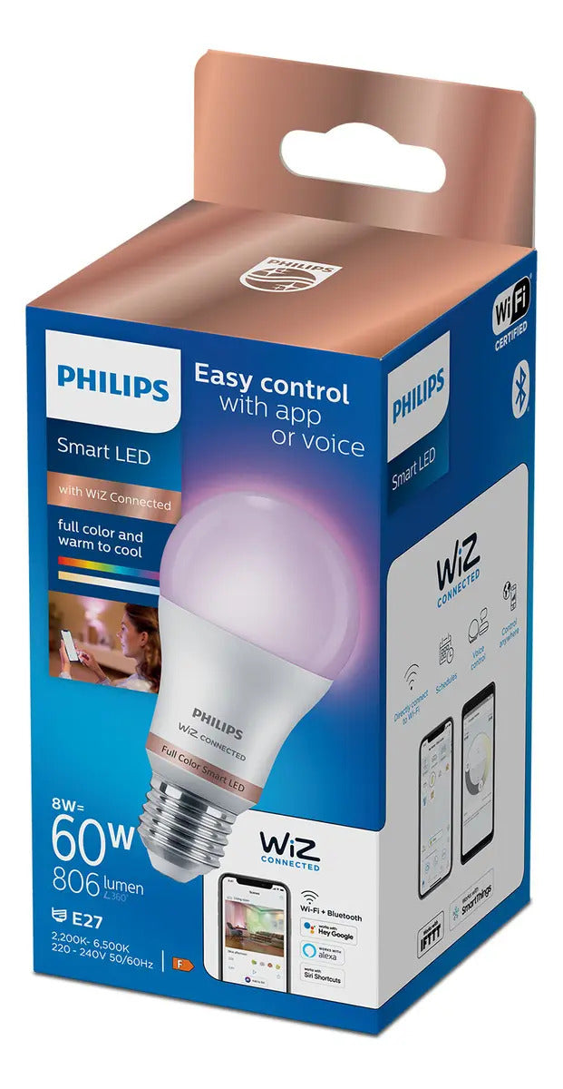 Lámpara Philips Smart LED 8W E27 Wi-Fi RGBW