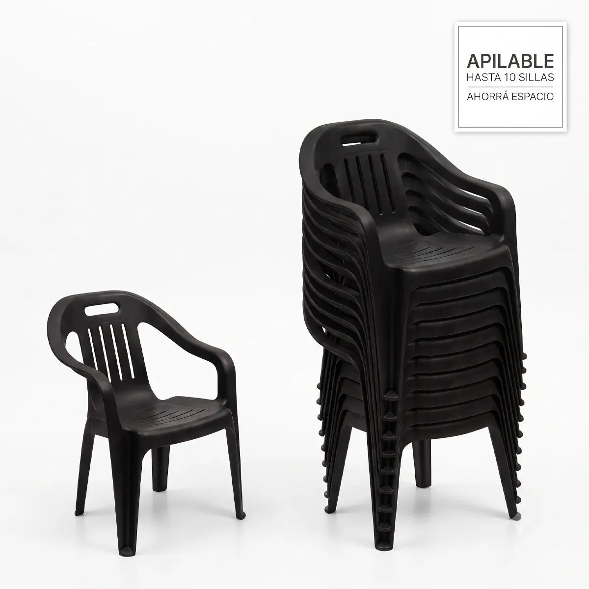 Sillón de Jardín Fátima Polipropileno Reforzado Negro