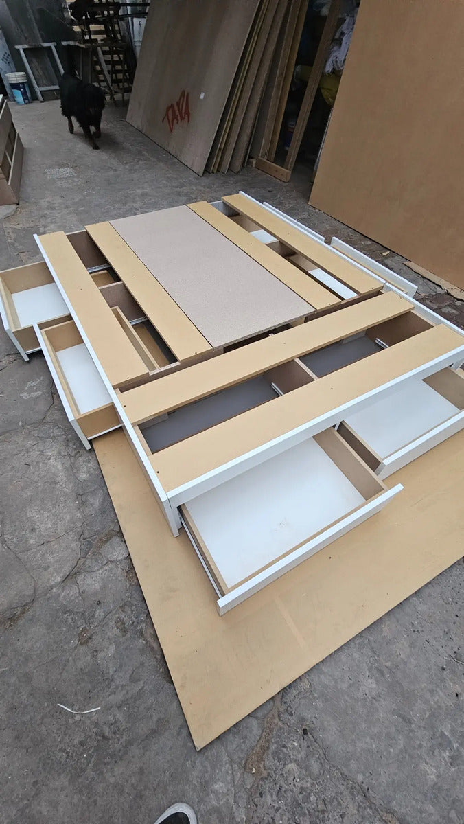 Cama Box Vicky 2 Plazas 140x190 cm con Cajones