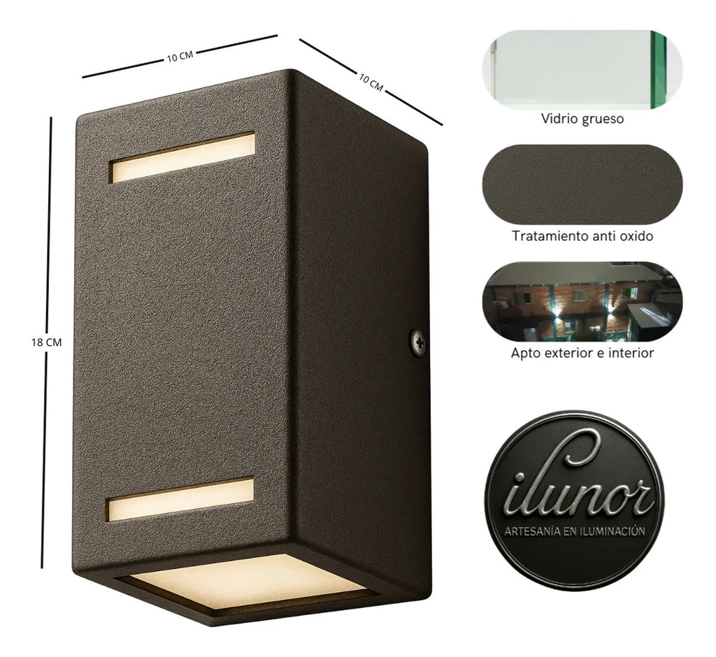 Aplique de Pared Bidireccional Exterior GU10 Chapa Inoxidable