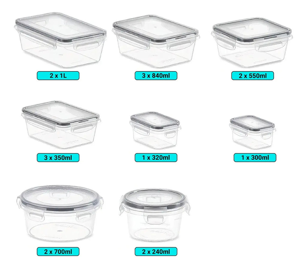 Set x16 Tapers Herméticos de Plástico Croix Libre de BPA