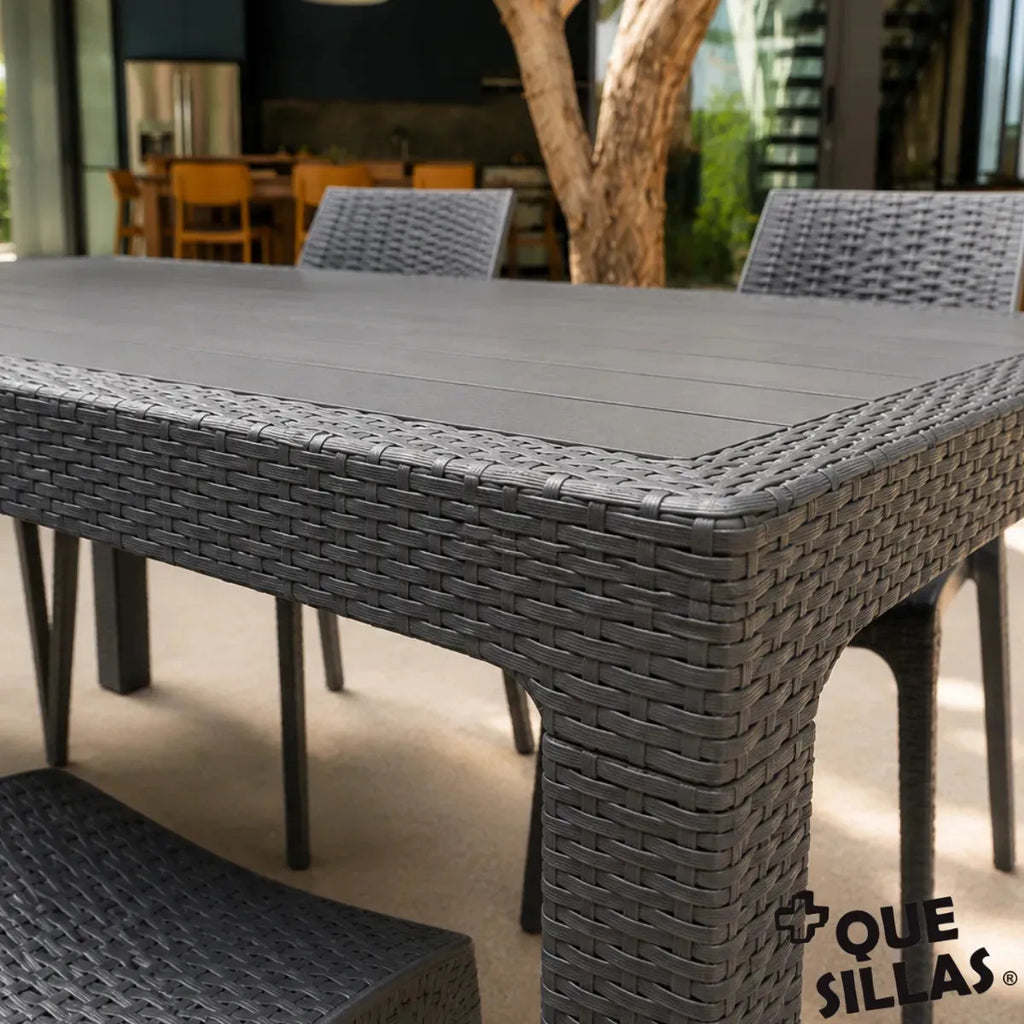Juego de Jardín: 6 Sillas Harmony + Mesa Alejo 150x90 cm