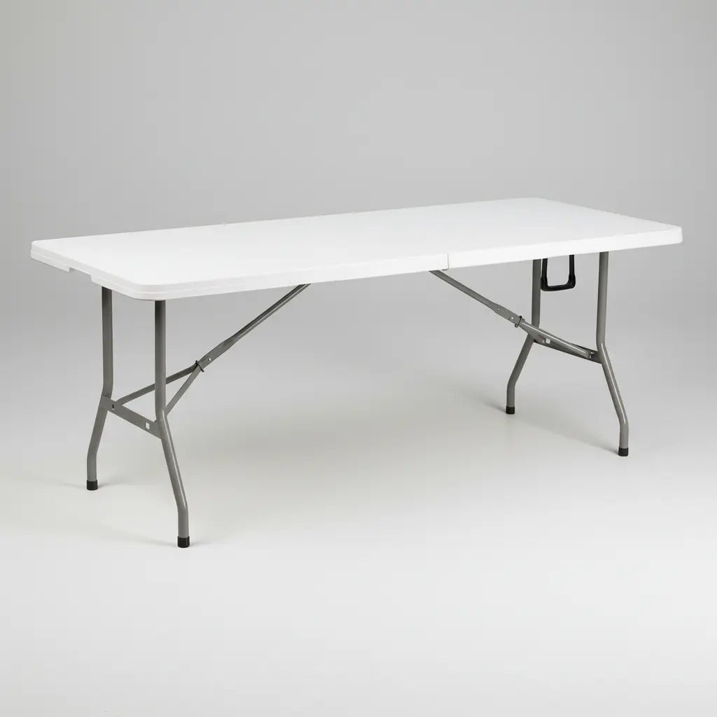 Mesa Plegable Valija 180 cm Reforzada Blanca BLG