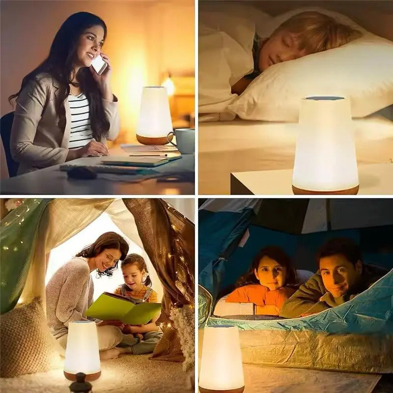 Velador Nórdico LED Táctil Recargable con Control Remoto
