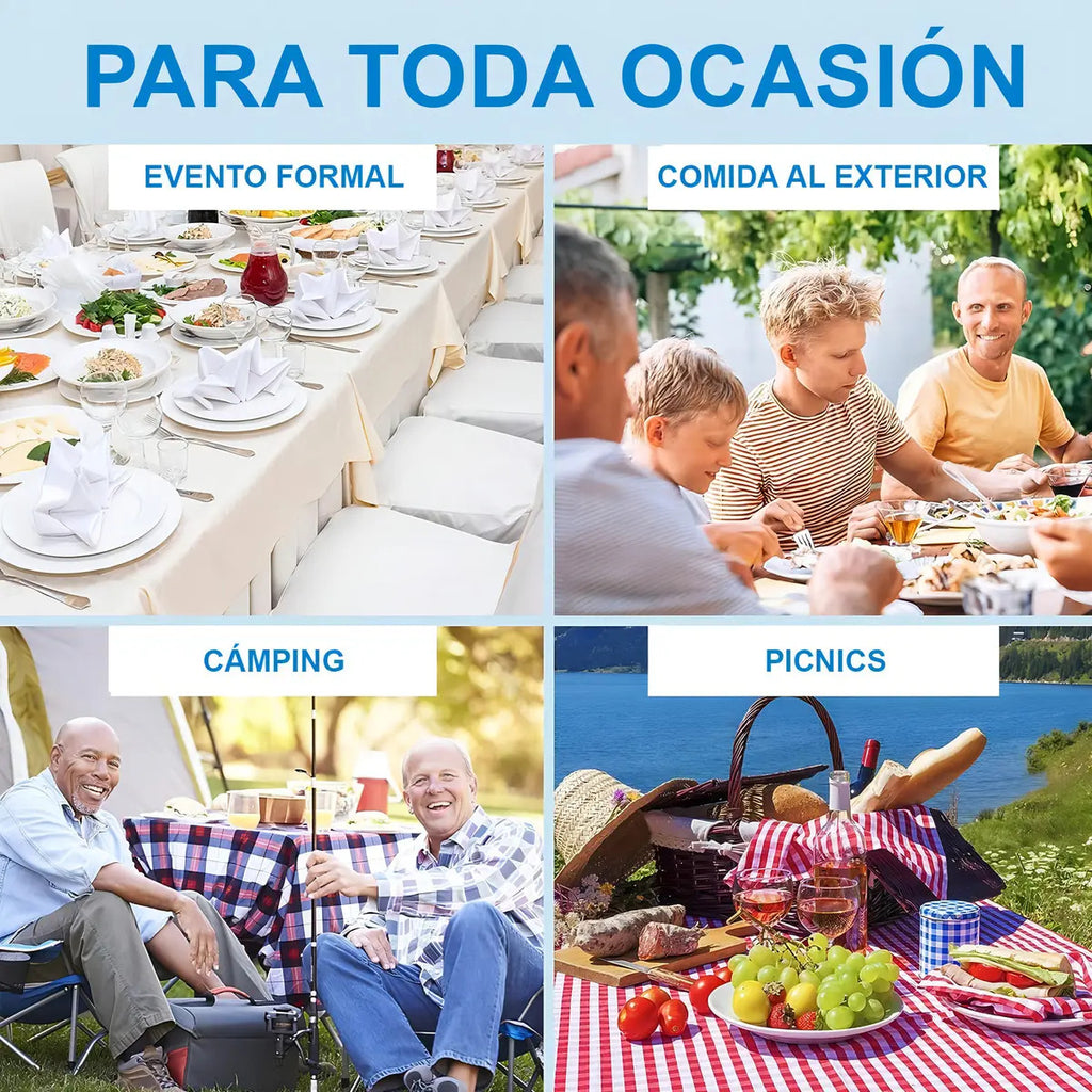Mesa Plegable Valija 180 cm Reforzada Blanca BLG
