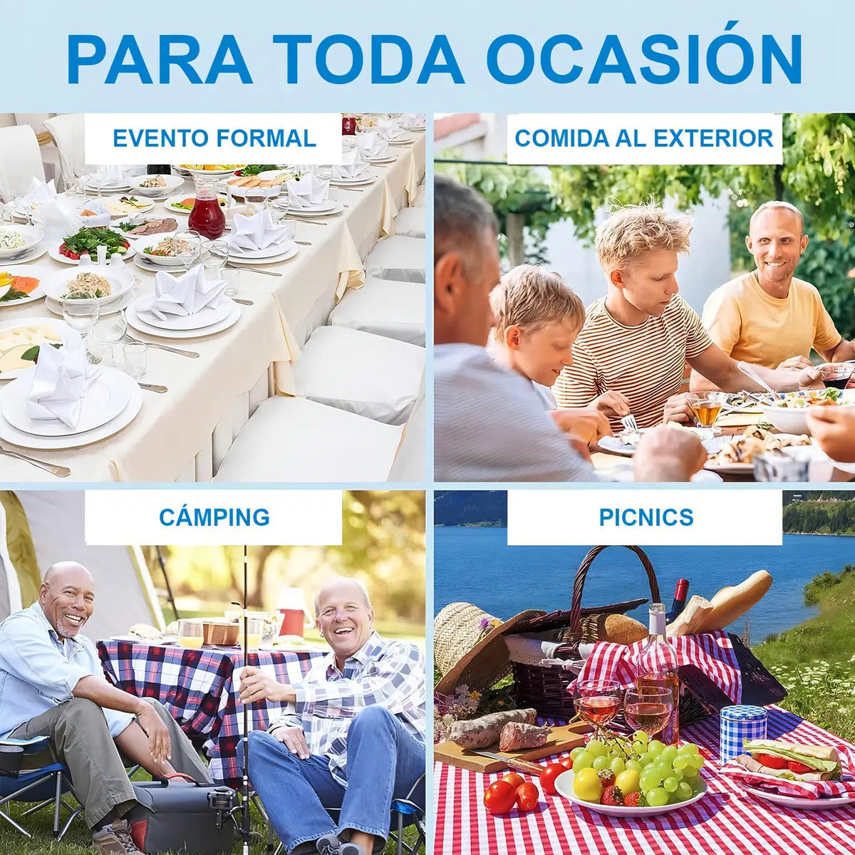 Mesa Plegable Valija 180 cm Reforzada Blanca BLG