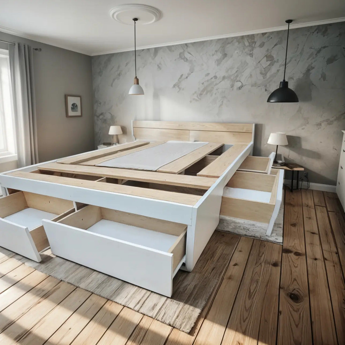 Cama Box Vicky 2 Plazas 140x190 cm con Cajones
