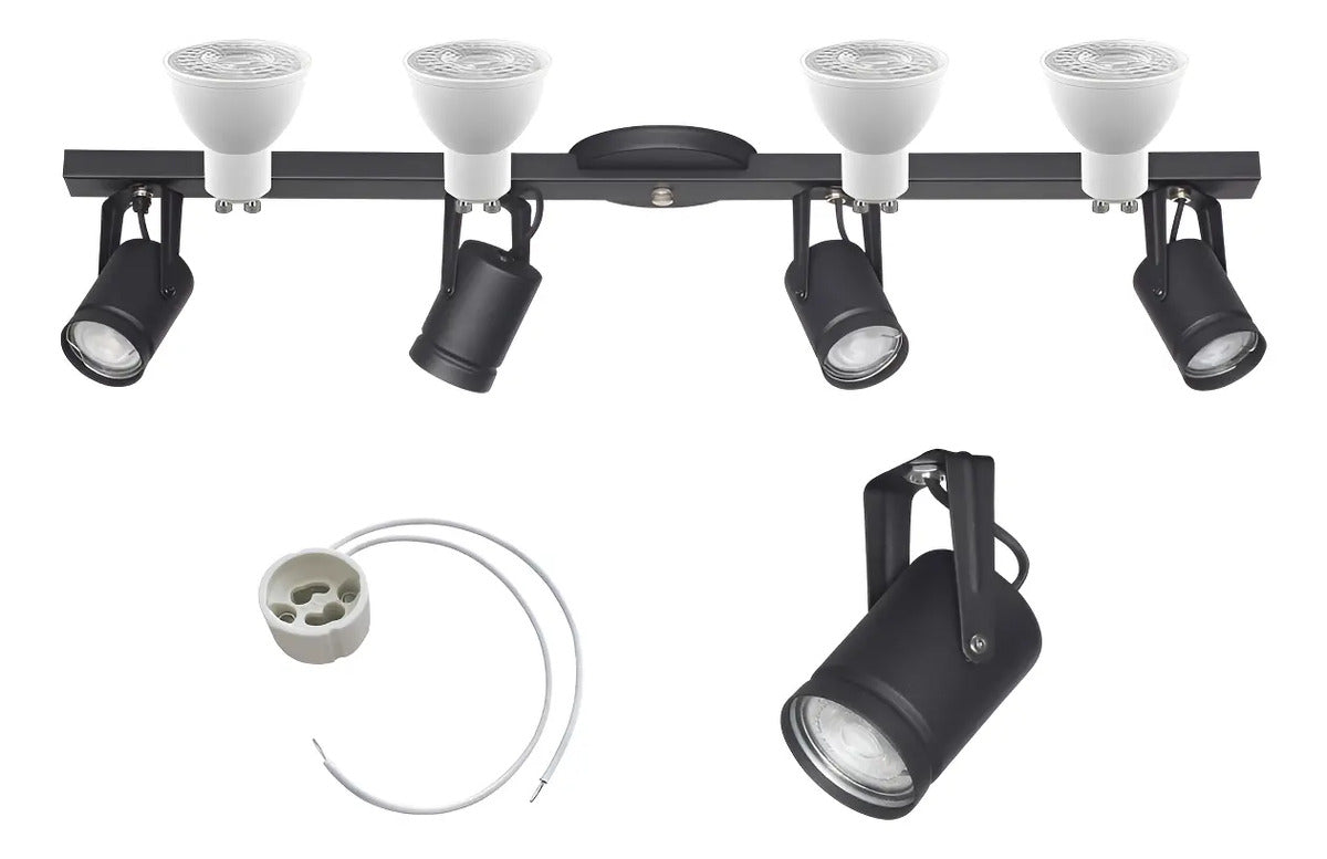 Aplique de Techo Barral Slim 4 Spots con Dicroicas LED