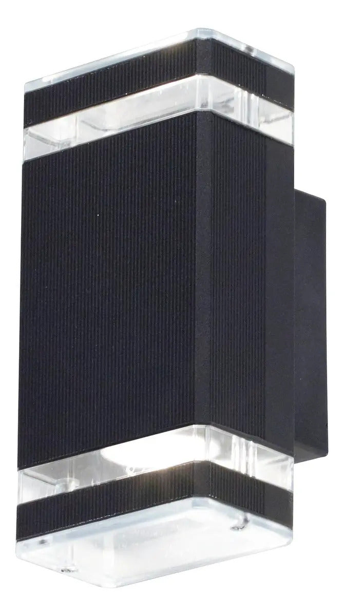 Aplique de Pared Exterior Bidireccional 2 GU10 14W IP65 Negro