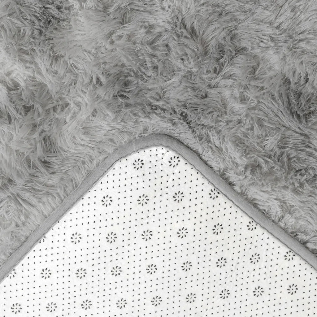 Alfombra Nórdica Pelo Largo 100x60 cm Lavable Gris