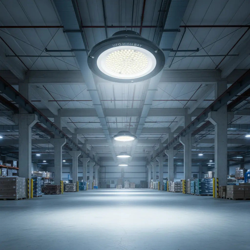 Lámpara LED Galponera Industrial UFO 100W Luz Fría 6500K