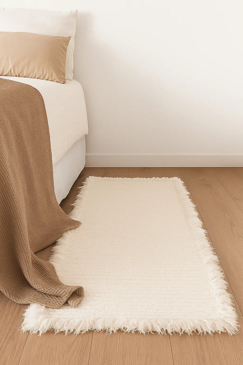Alfombra de Algodón Tejida en Telar 110x60 cm