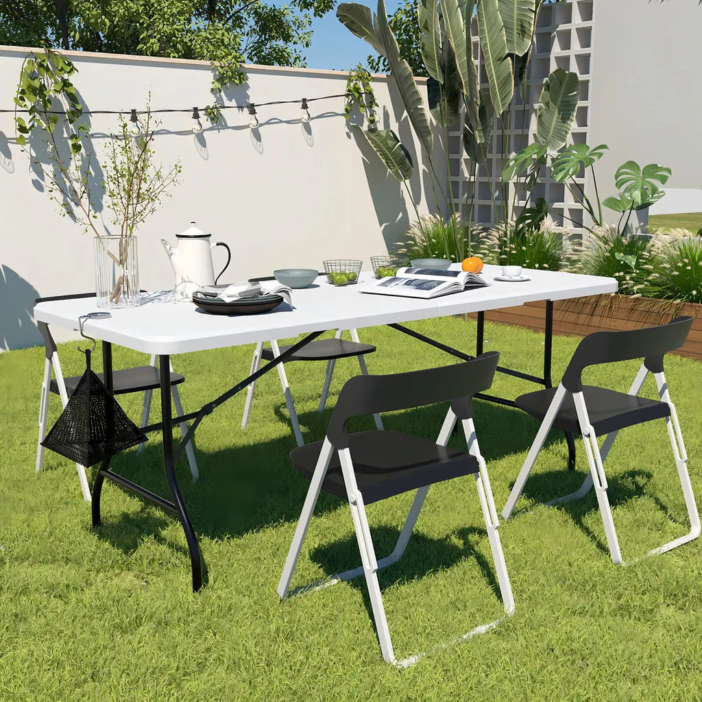 Mesa Plegable Valija 180 cm Reforzada Blanca BLG