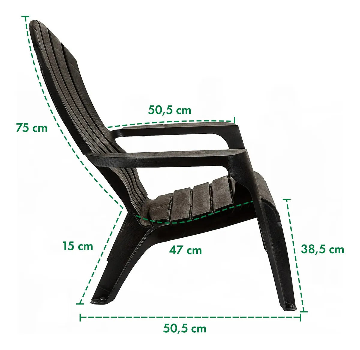Set x4 Sillones Miami + Mesa Puket Gardenlife Negro