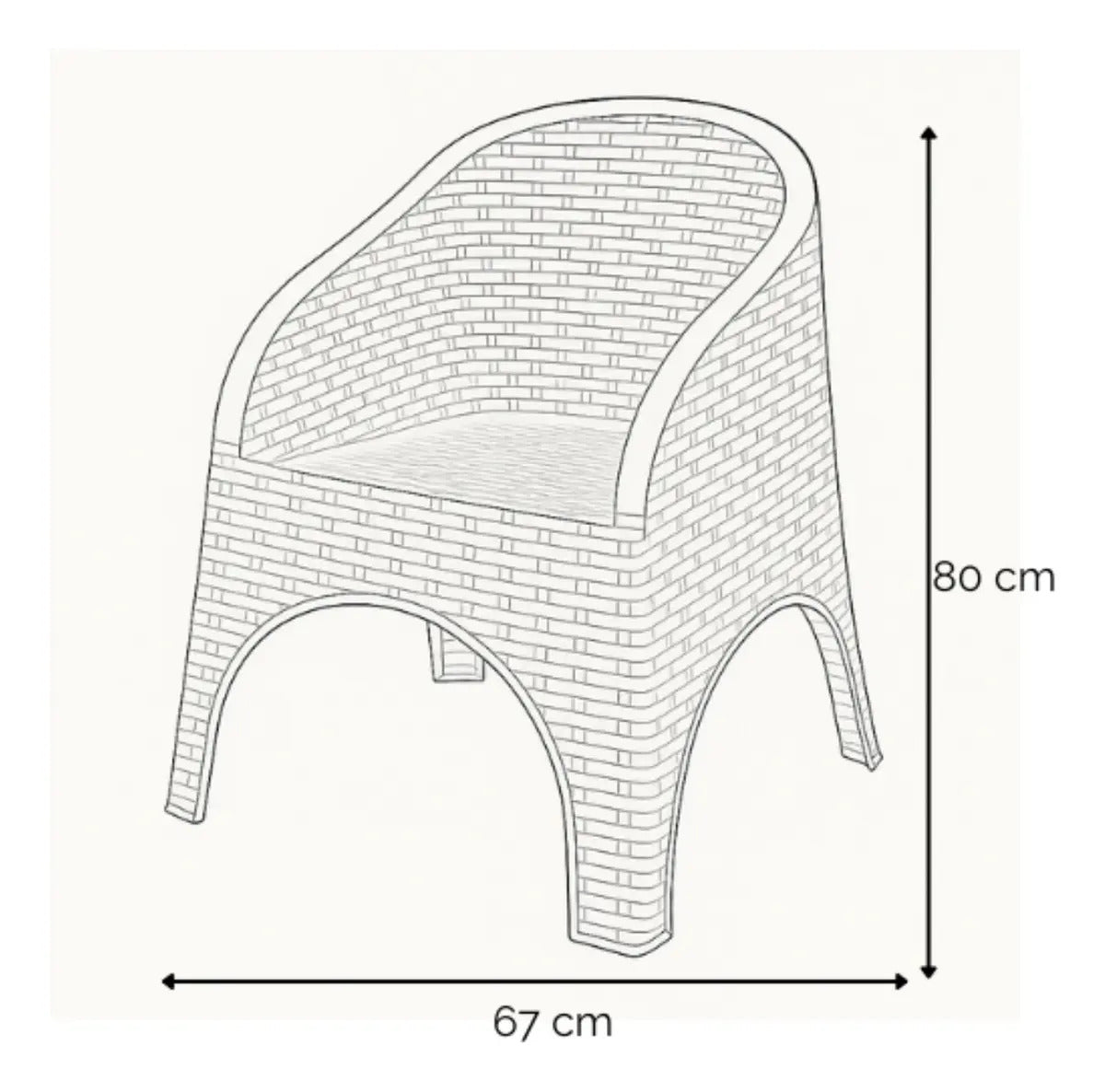 Pack 2 Sillones Alejo + Mesa Ratona 70x70 Símil Rattán