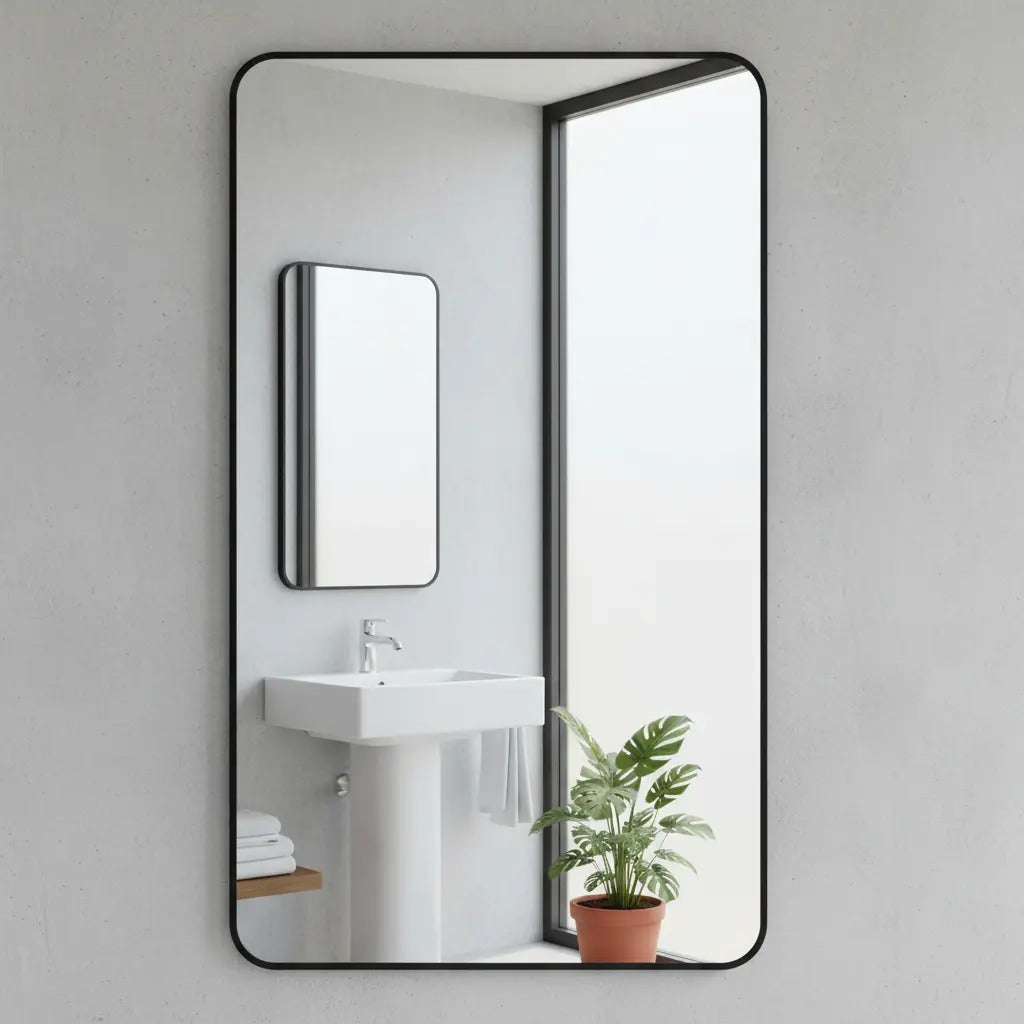 Espejo Rectangular 60x40 cm con Marco Deco para Baño