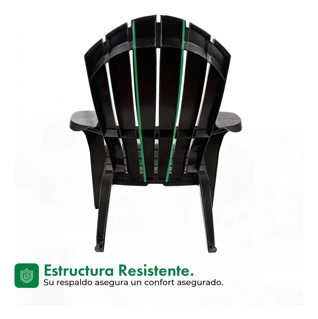 Set x4 Sillones Miami + Mesa Puket Gardenlife Negro