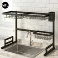 Escurridor Secaplatos MTL 65 cm Sobre Bacha 2 Niveles Negro