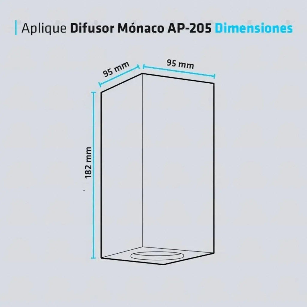 Aplique de Pared Bidireccional Mónaco GU10 Negro IP33