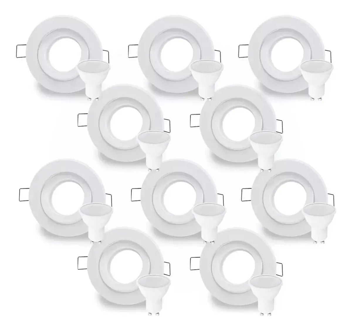 Pack x10 Spots LED de Embutir Circulares con Dicroicas 7W