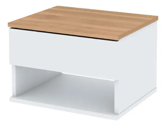 Set x2 Mesas de Luz Flotantes Koa con Cajón — Blanco Paraíso