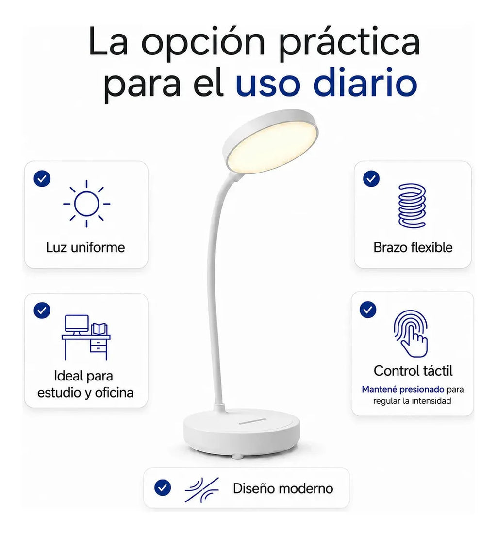 Velador LED Flexible Táctil Trafolec Luz Regulable