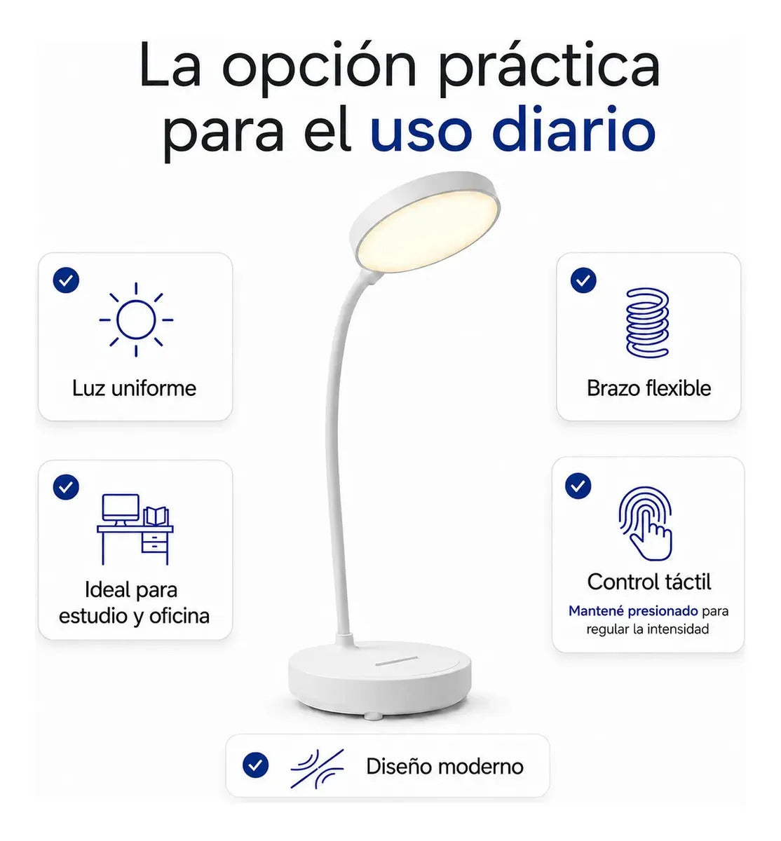 Velador LED Flexible Táctil Trafolec Luz Regulable