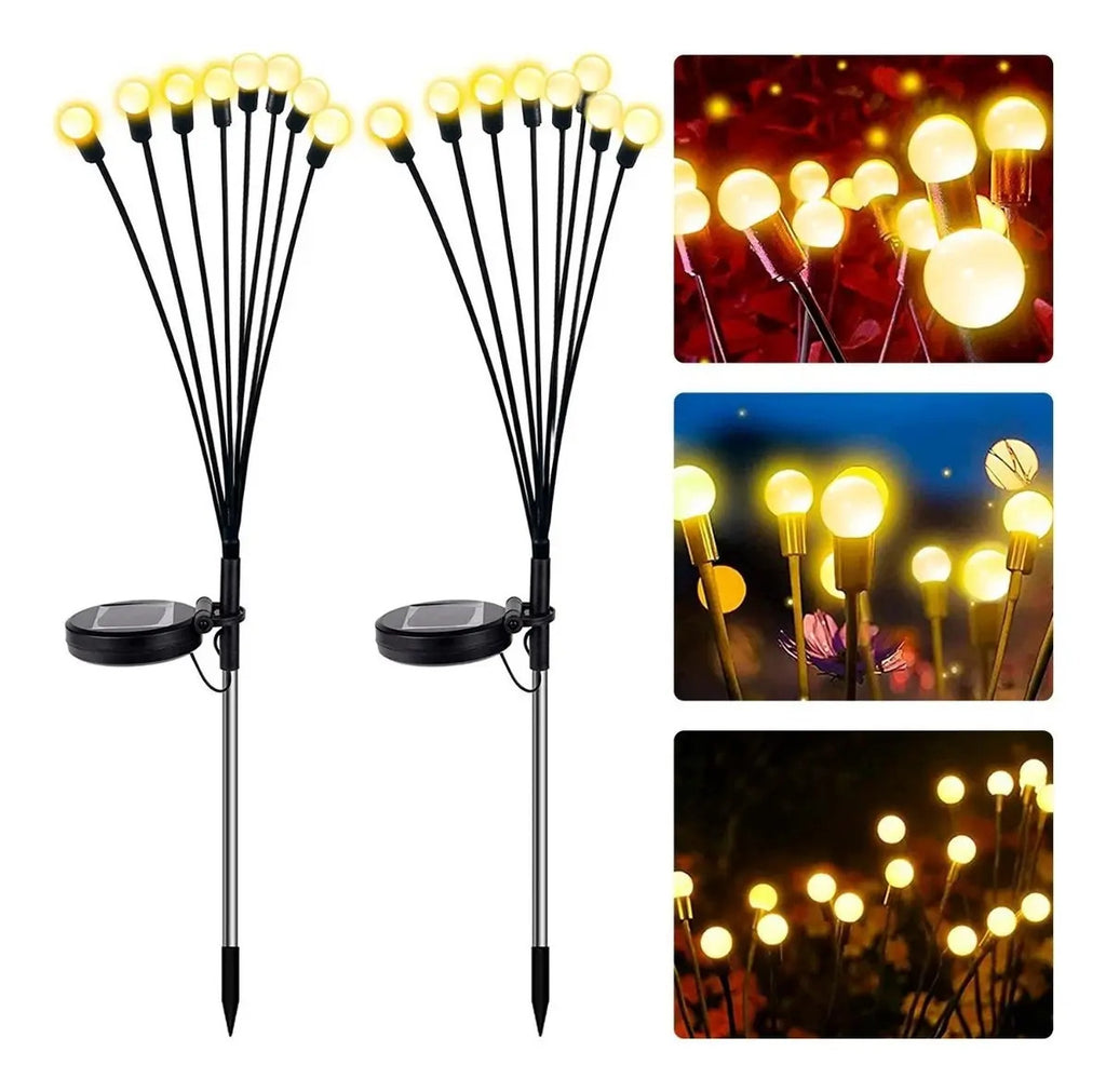 Luces Solares de Estaca Ramo de Bolitas 75 cm - Pack x2