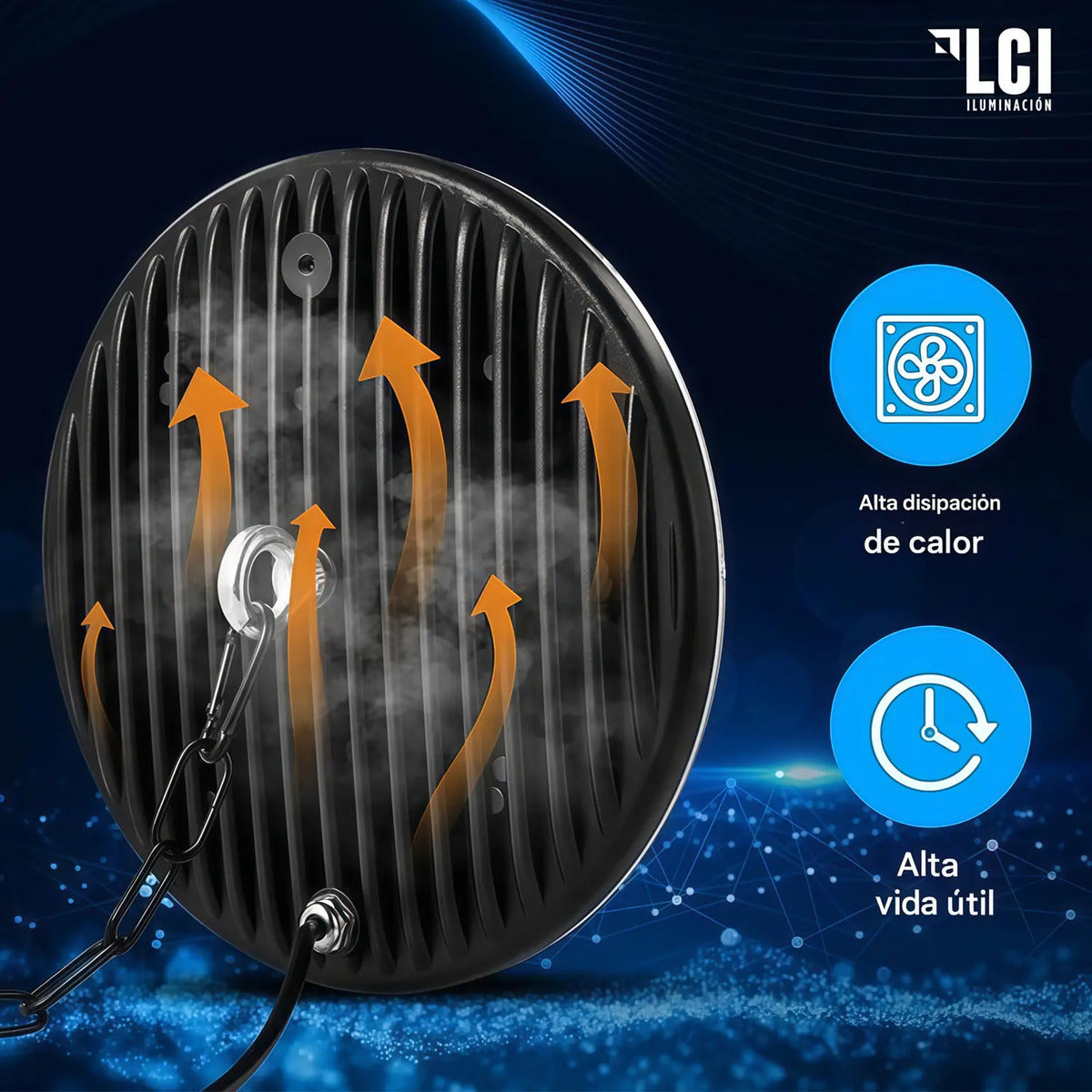 Lámpara LED Galponera Industrial UFO 100W Luz Fría 6500K