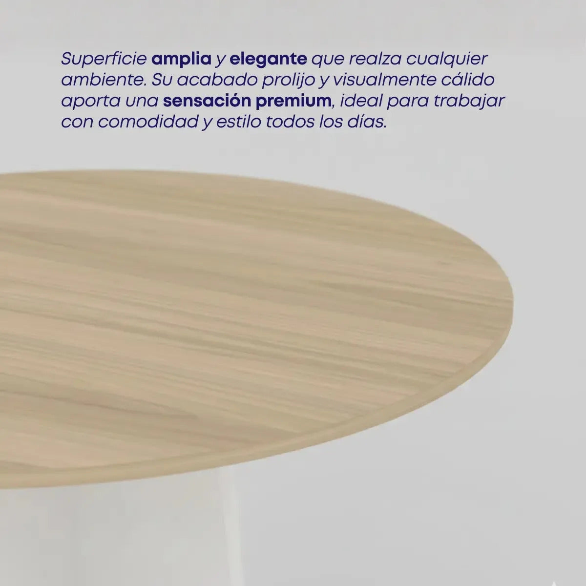 Mesa Redonda de Comedor 90 cm Koa Base Pedestal Avellana