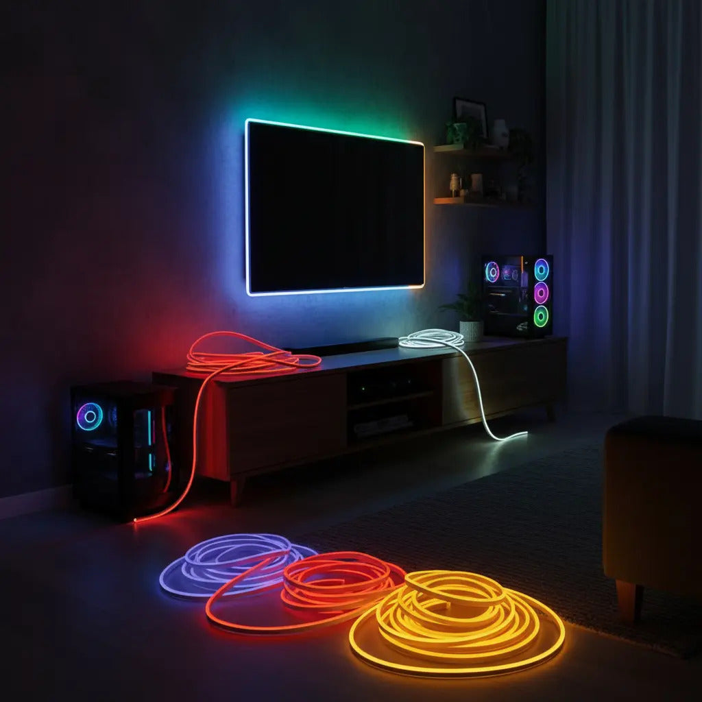 Kit Manguera Neón LED 5 m IP65 con Fuente y Ficha 12V