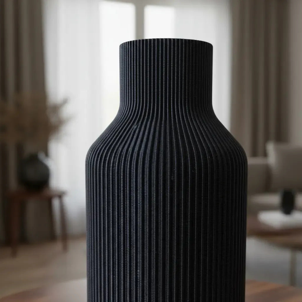 Jarrón Florero Botella Decorativo 17 cm Negro