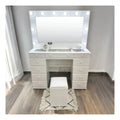 Mueble Tocador Hollywood 1,20 m con Espejo LED y Puff