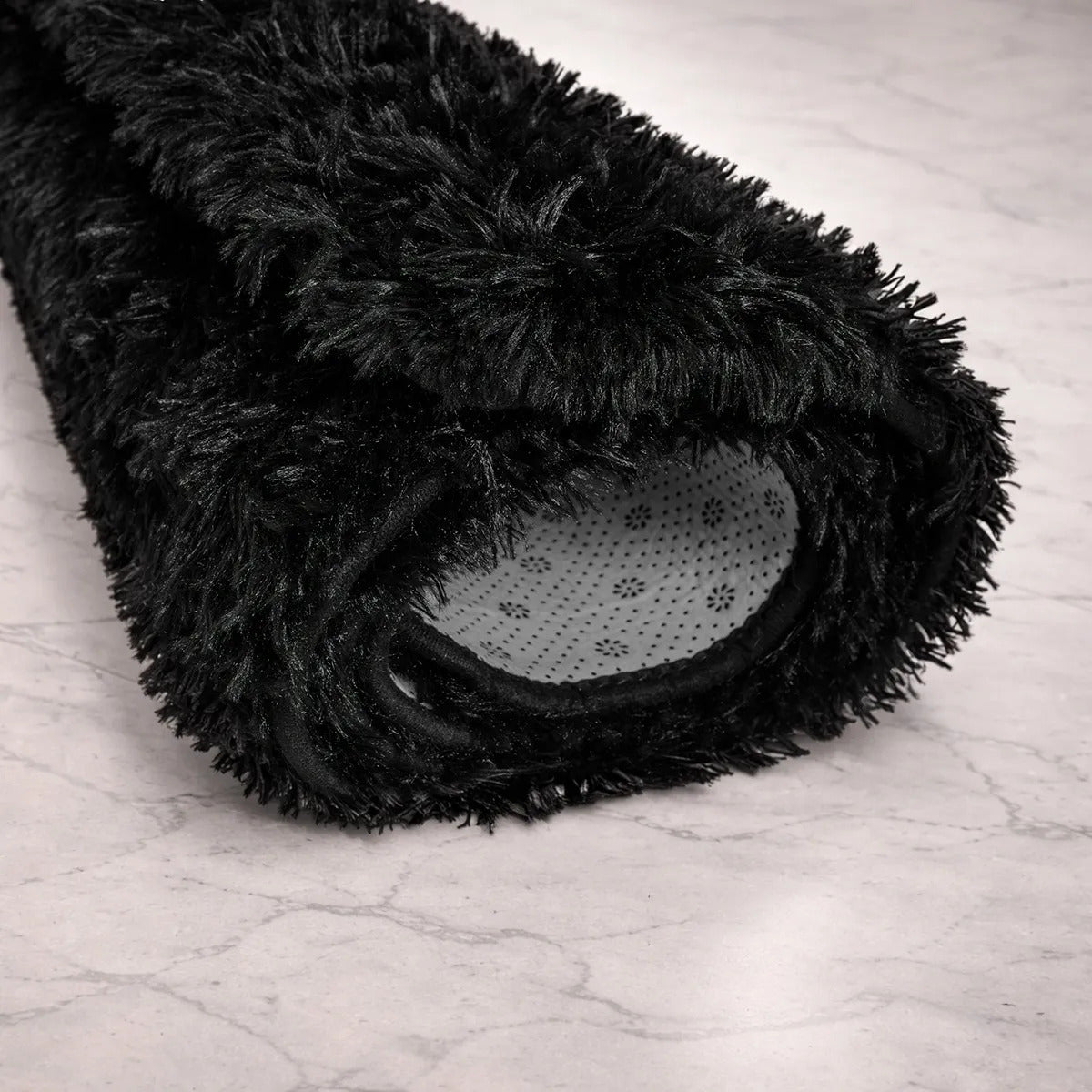 Alfombra Nórdica Pelo Largo 140x200 cm Antideslizante Negro