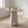 Mesa Redonda de Comedor 90 cm Koa Base Pedestal Avellana